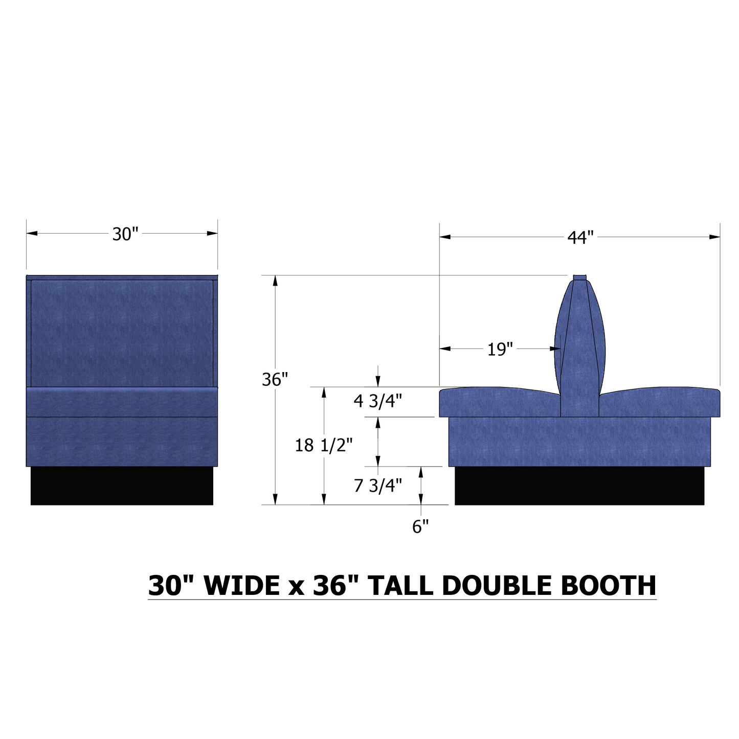 Shop Drawing of restaurant double booth