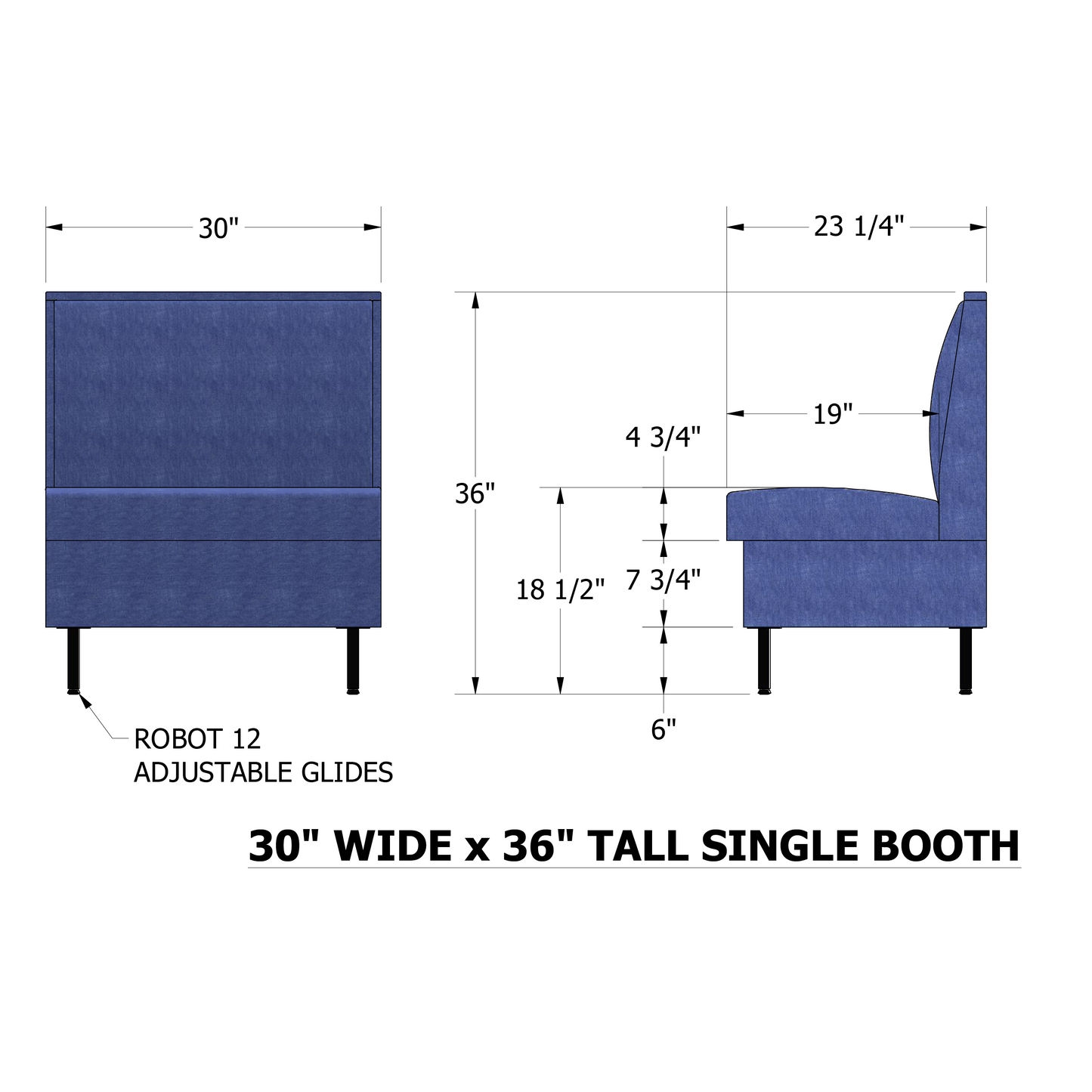 Shop Drawing of affordable singe booth with metal legs