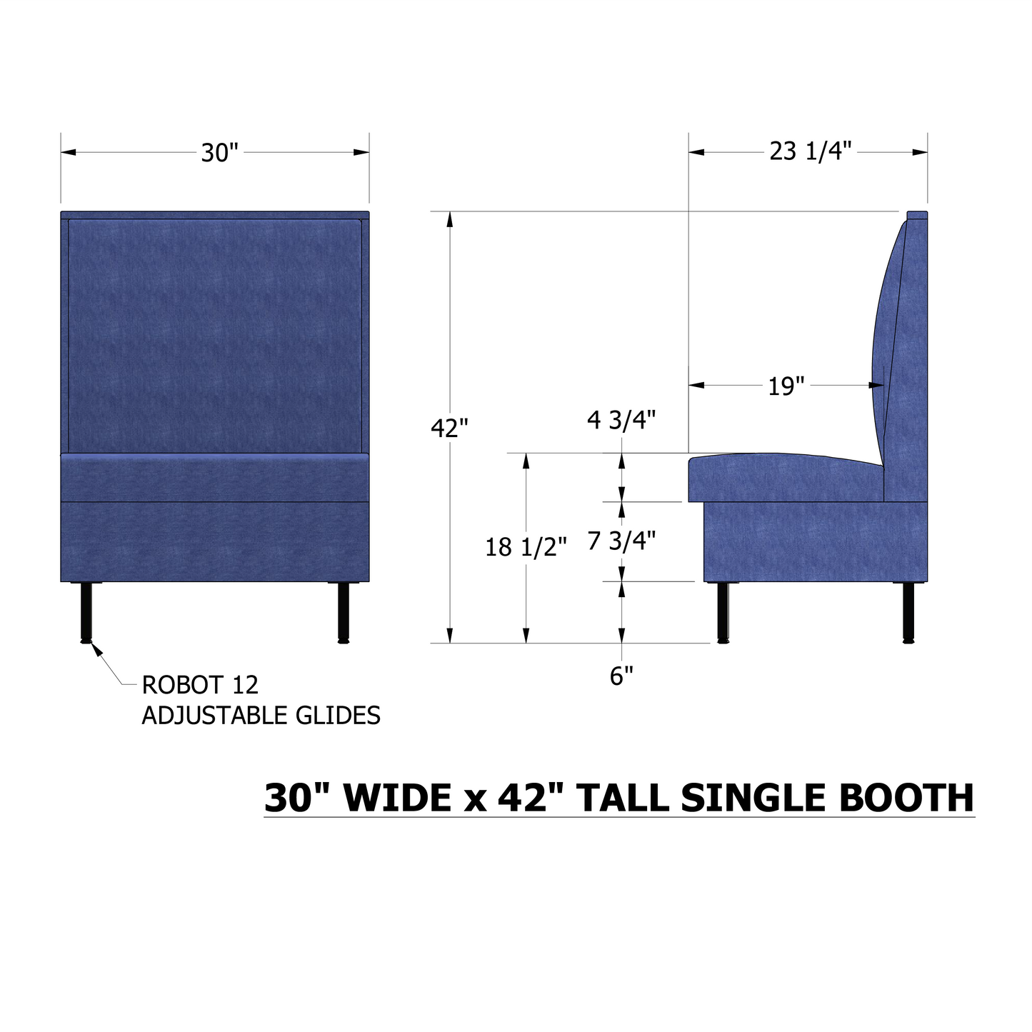 Shop Drawing of affordable singe booth with metal legs