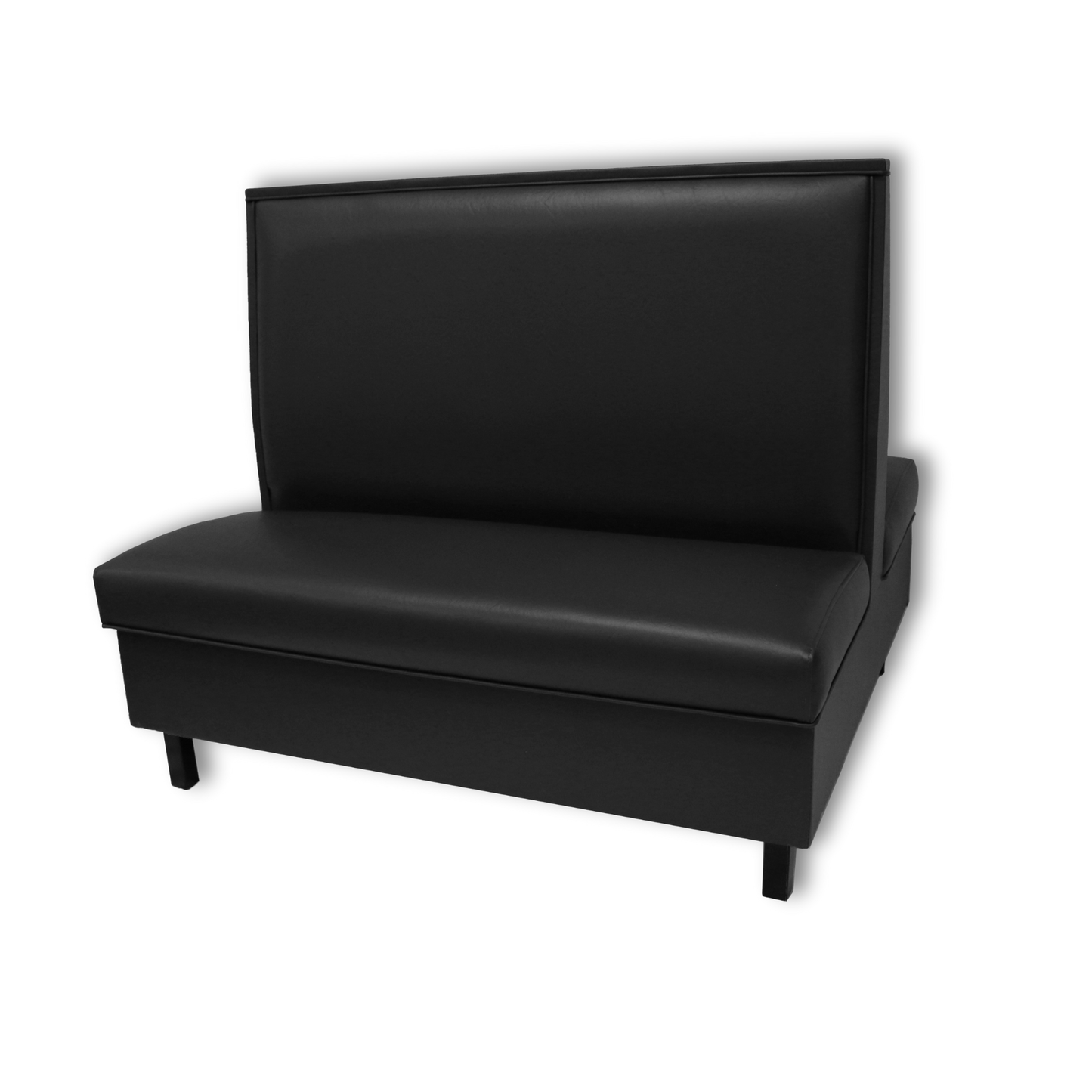 Black double metal legged booth