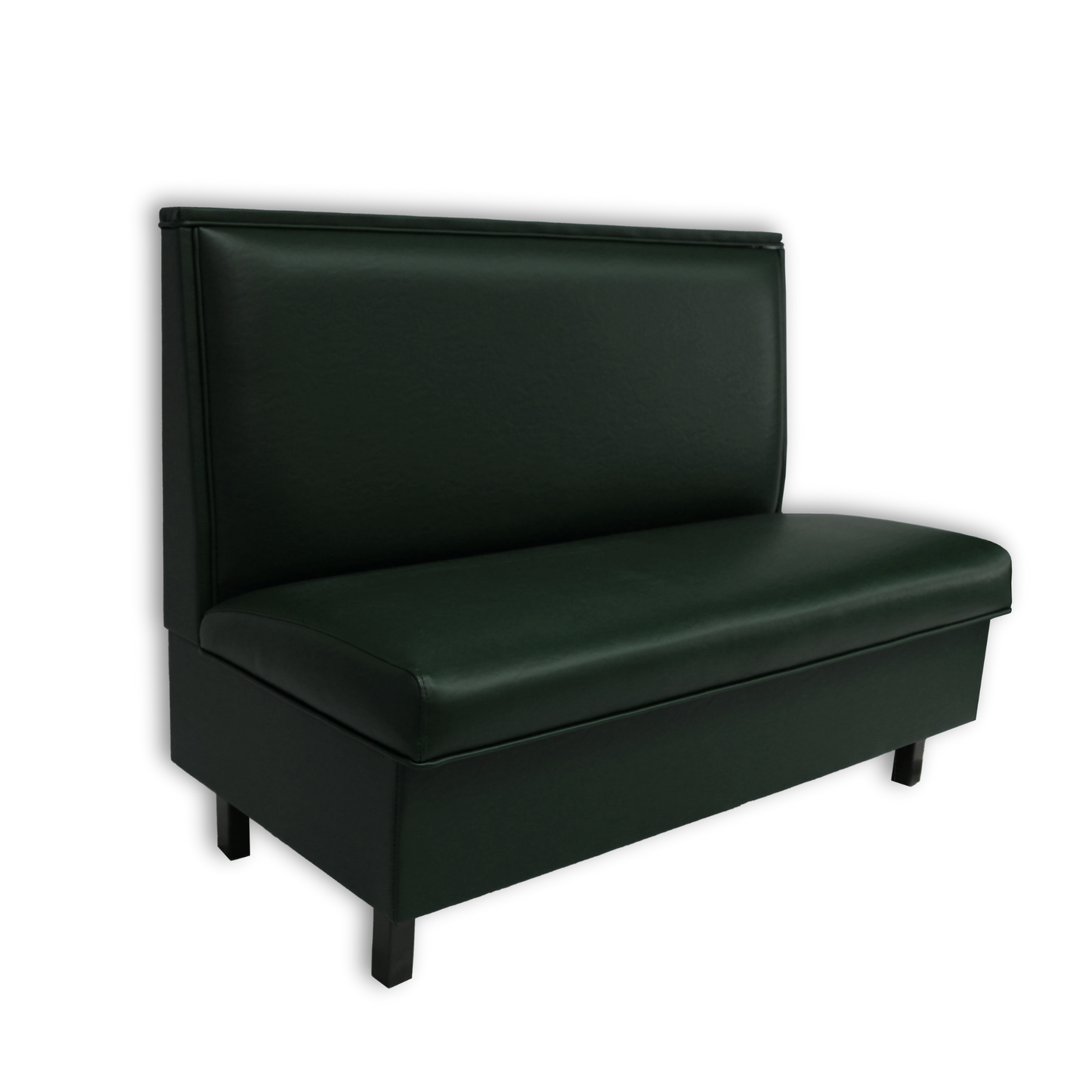 Green single metal legged booth