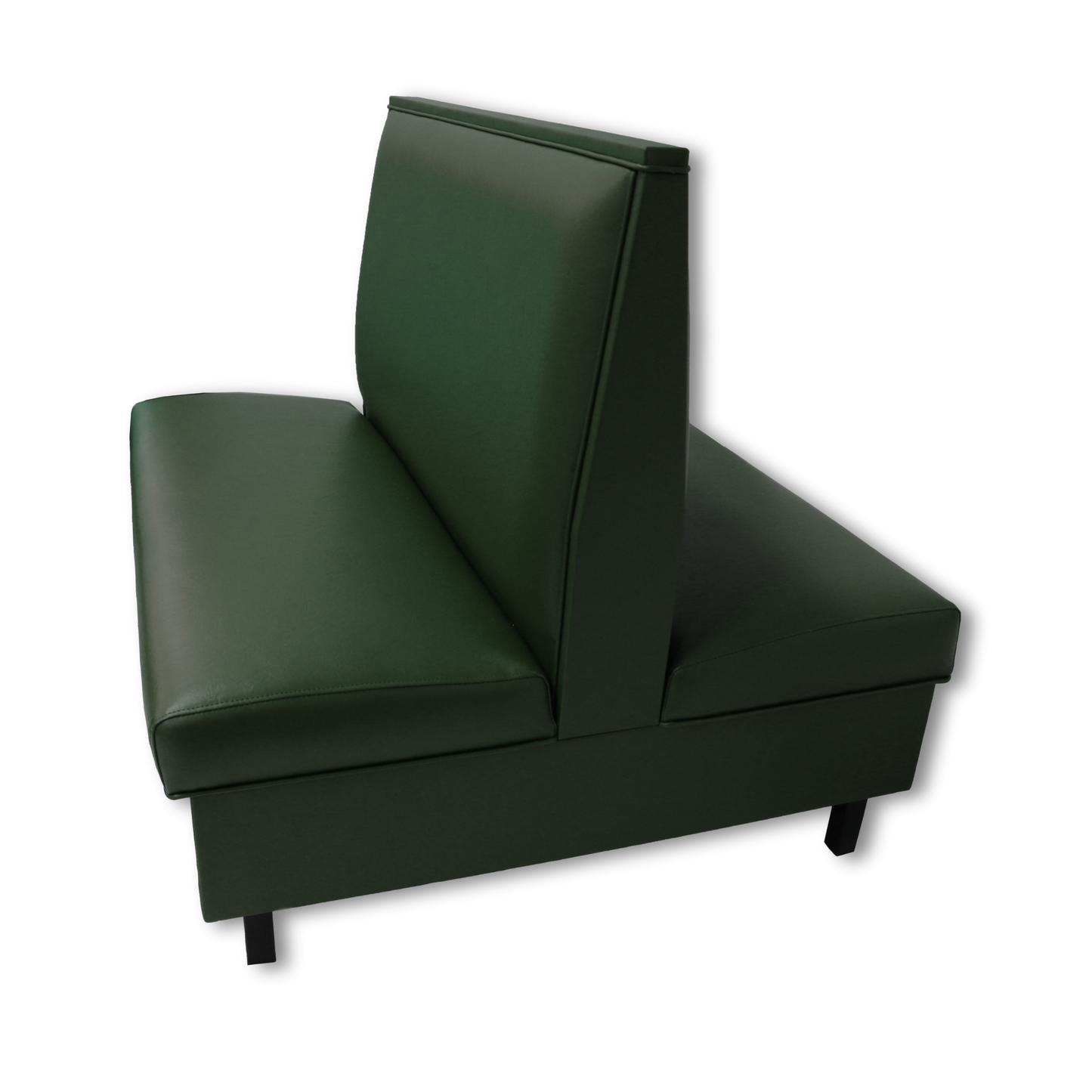green double metal legged booth