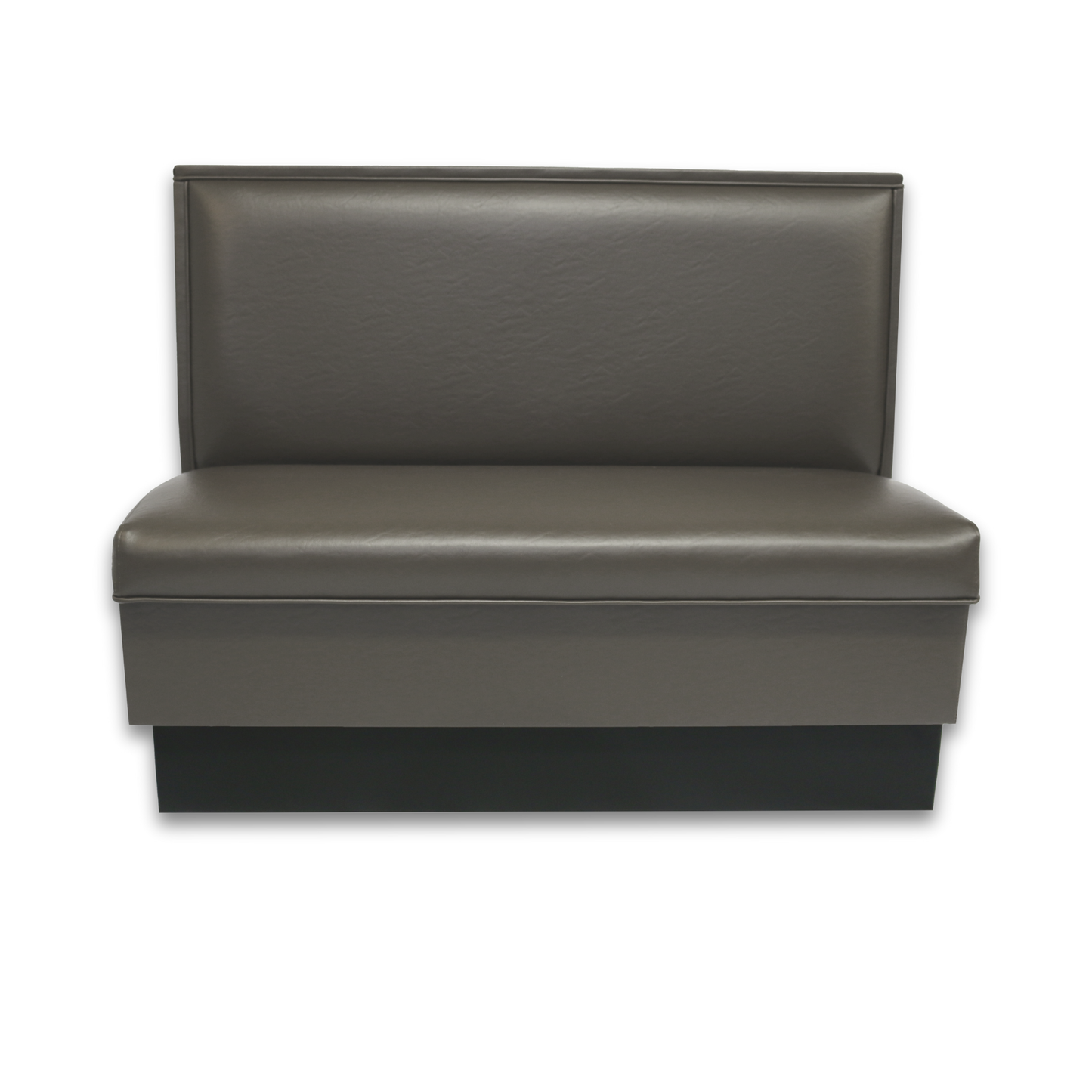 Gray single booth with kick base