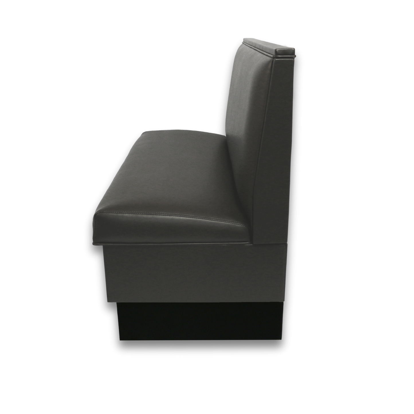 Gray single booth with kick base side 1