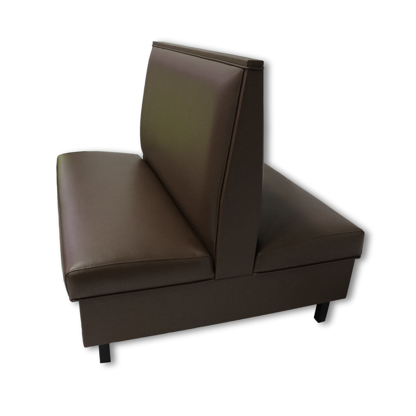 Brown double metal legged booth