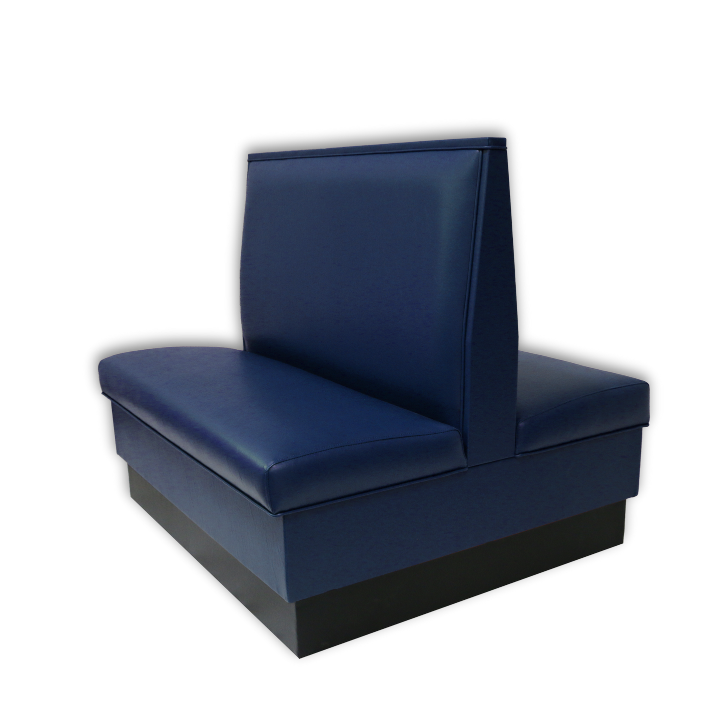 Blue double booth with kick base