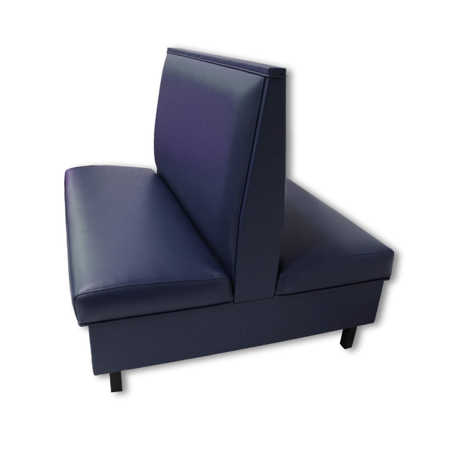 Blue double metal legged booth