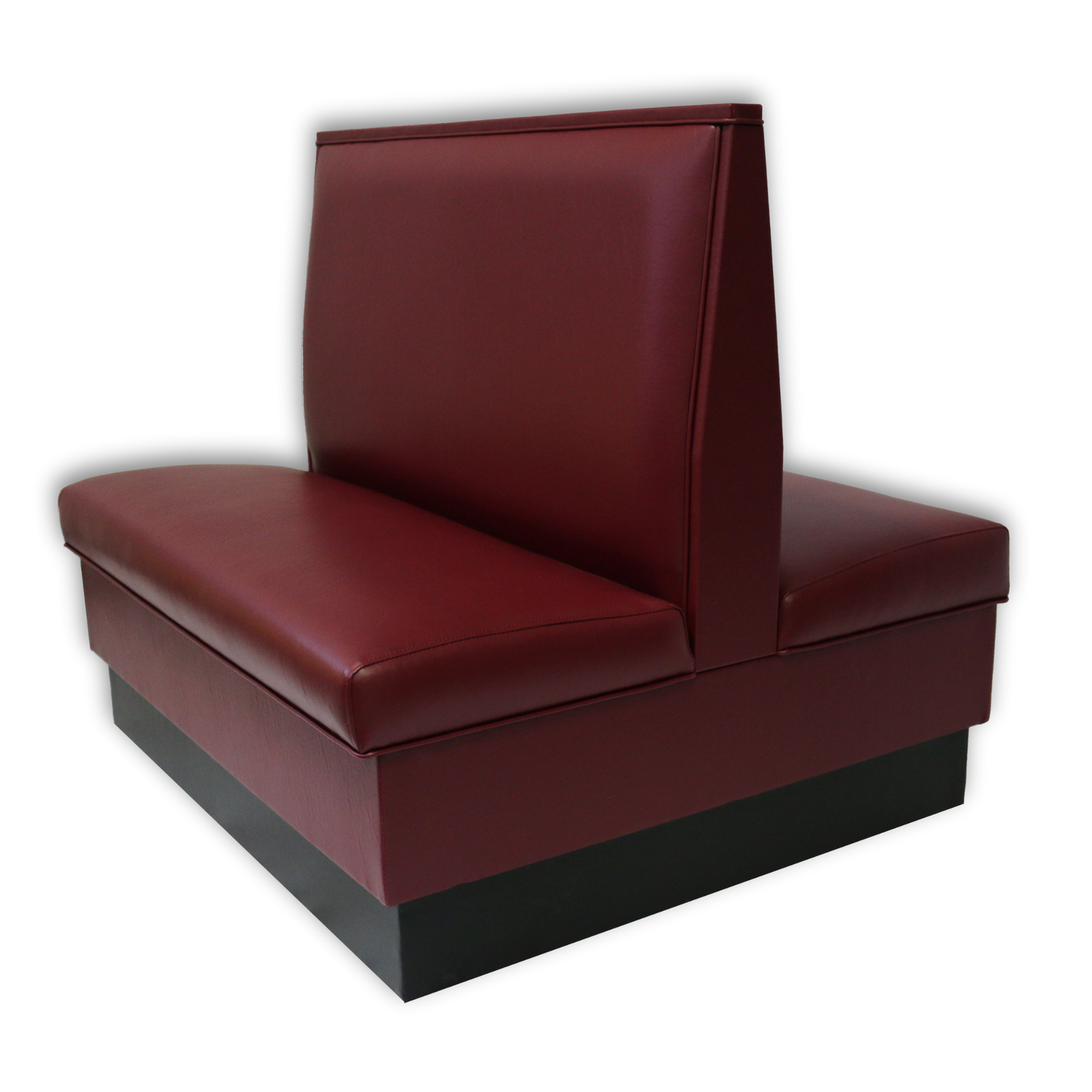 Burgundy double booth with kickbase