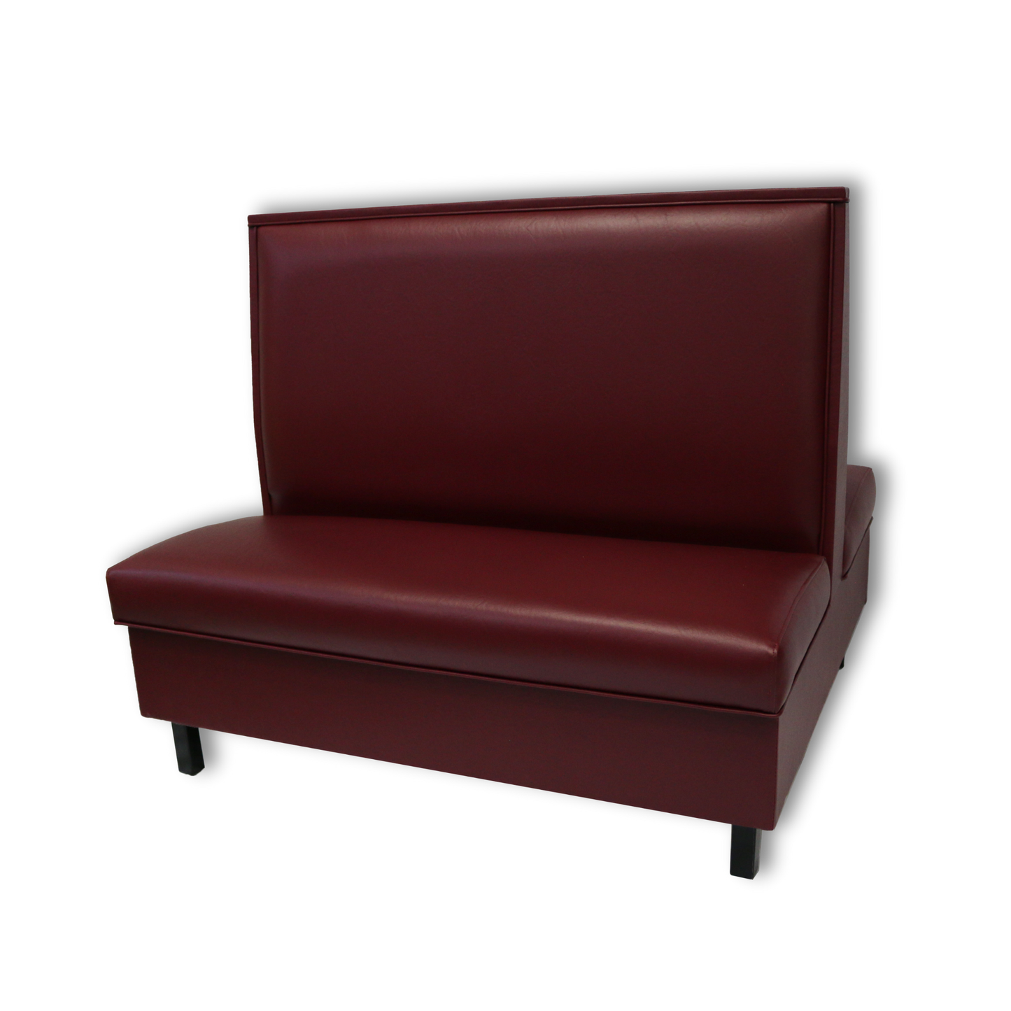 Burgundy double metal legged booth