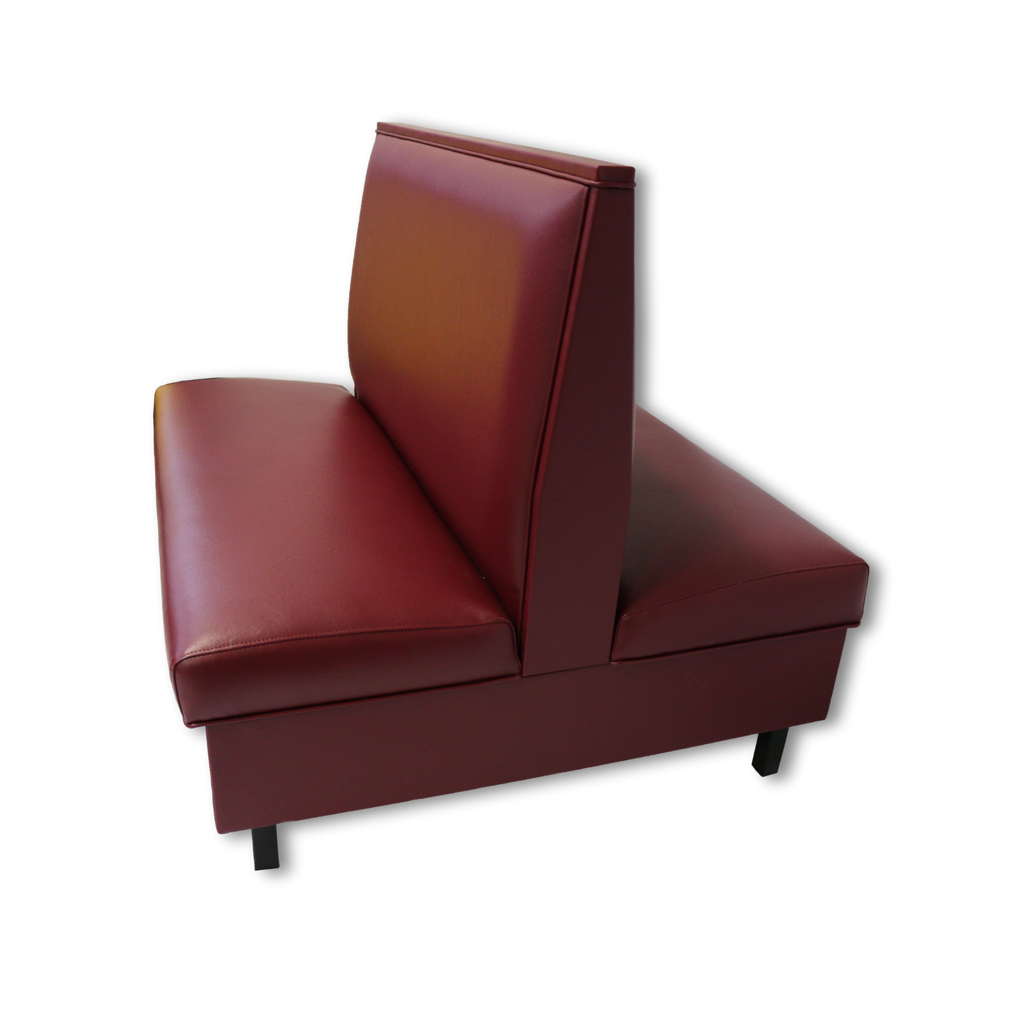 Burgundy double metal legged booth